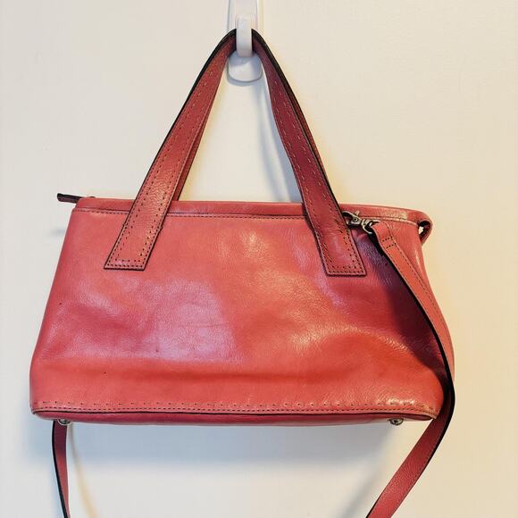 Fossil Bag Womens Pink Leather Y2K Top Handle Medium Crossbody Purse Handbag - Picture 6 of 11